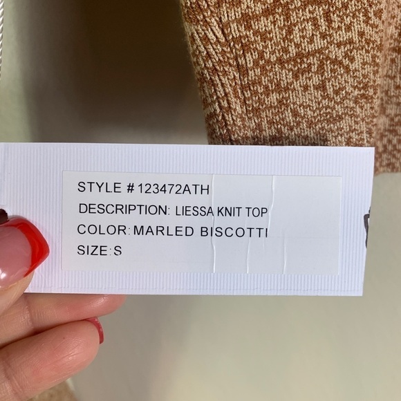 Ronny Kobo Liessa Marled Knit Crop Top in Biscotti, Size Small S - Picture 10 of 10